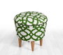 Atelier Del Sofa Puf de Microfibra Adamascado Verde y Blanco